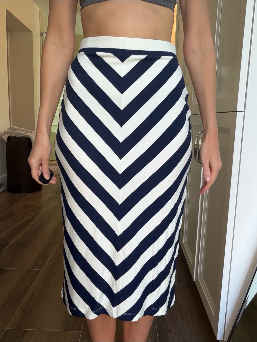 Ann Taylor Loft Chevron Print Pencil Skirt